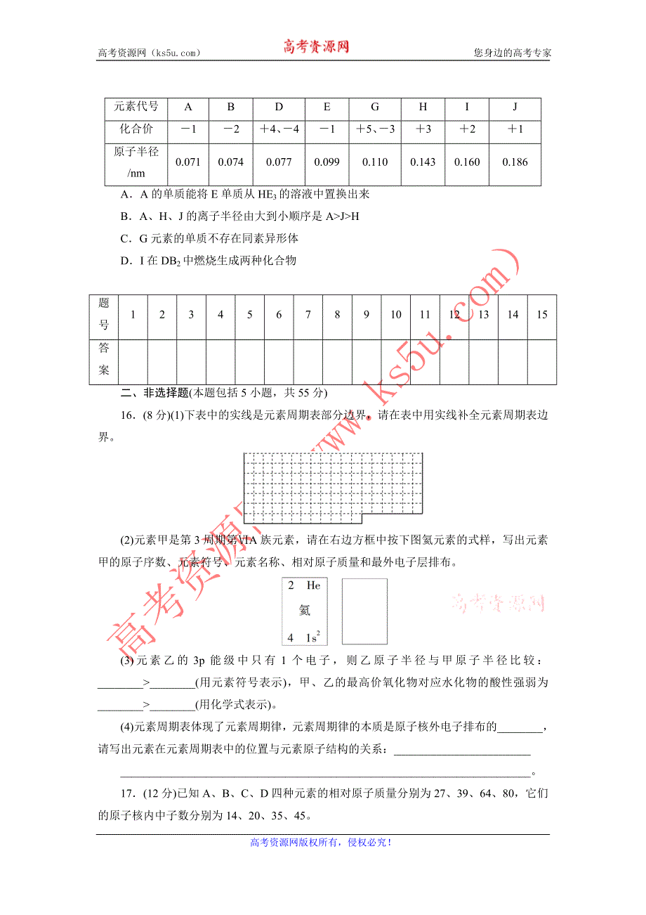 优化方案·高中同步测试卷·鲁科化学选修3：高中同步测试卷（二） WORD版含解析.doc_第3页