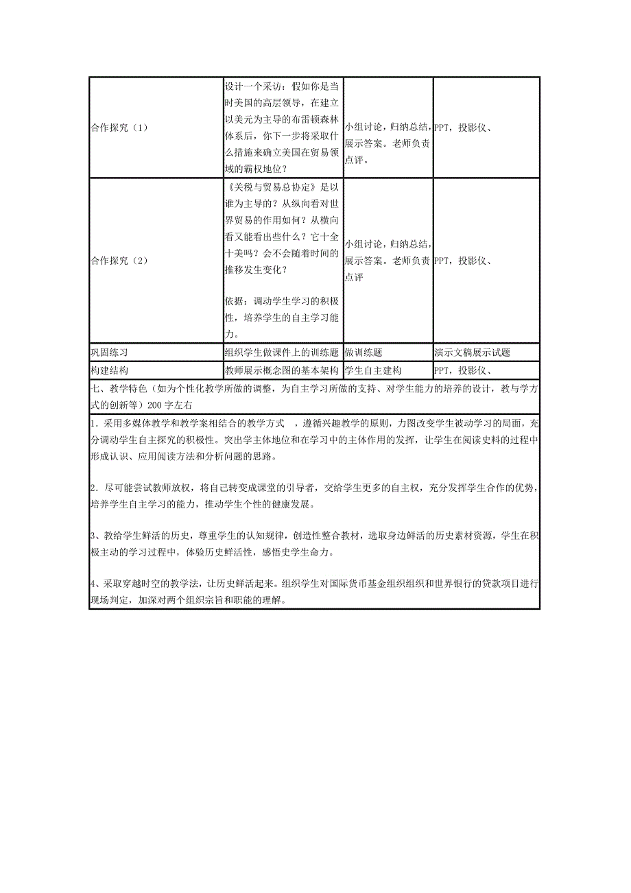 2015年山东教师全员远程研修优秀作业 高中历史岳麓版必修二教案 第23课 战后资本主义世界经济体系的形成11.doc_第3页