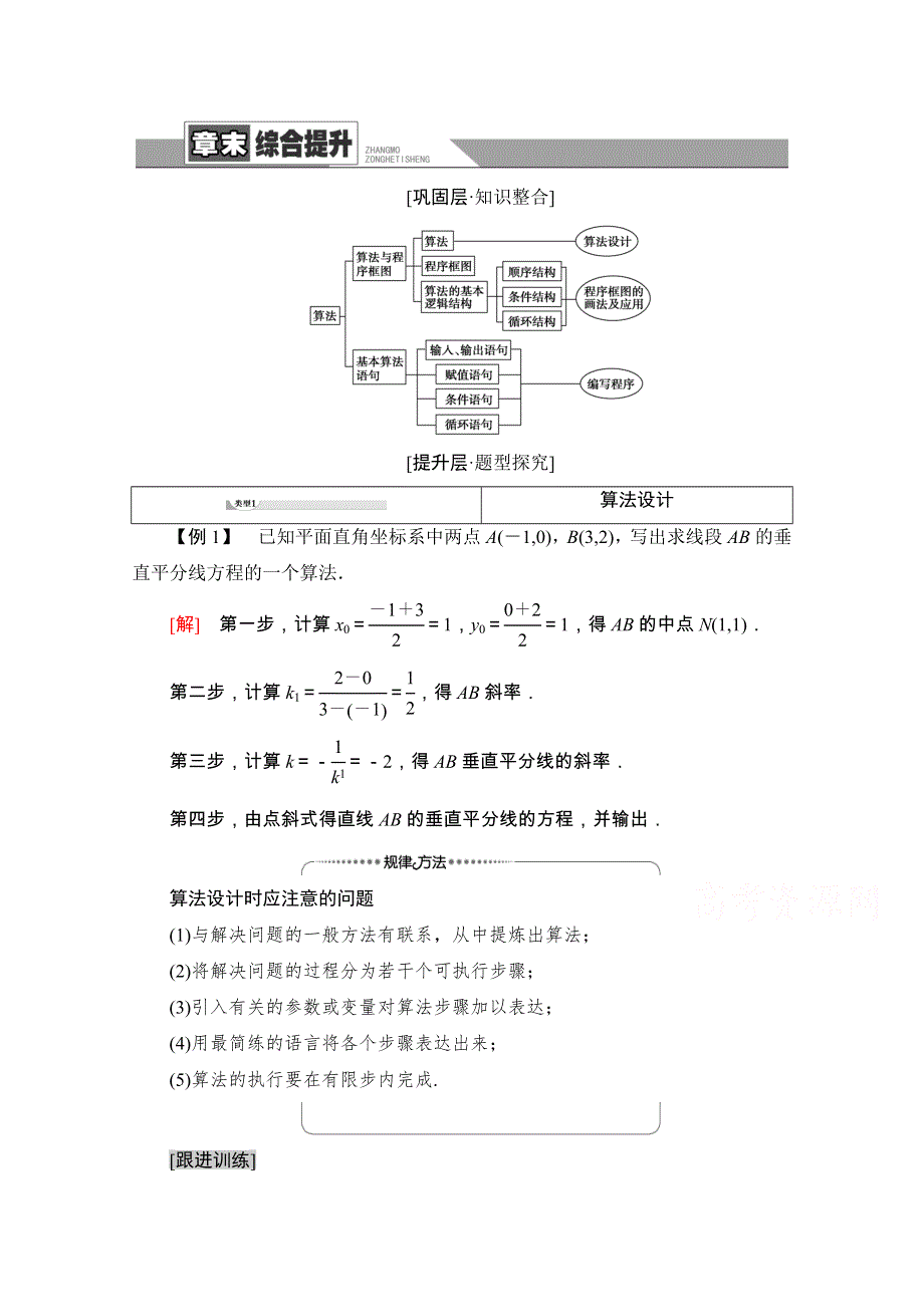 2020-2021学年人教A版数学必修3教师用书：第1章 章末综合提升 WORD版含解析.doc_第1页