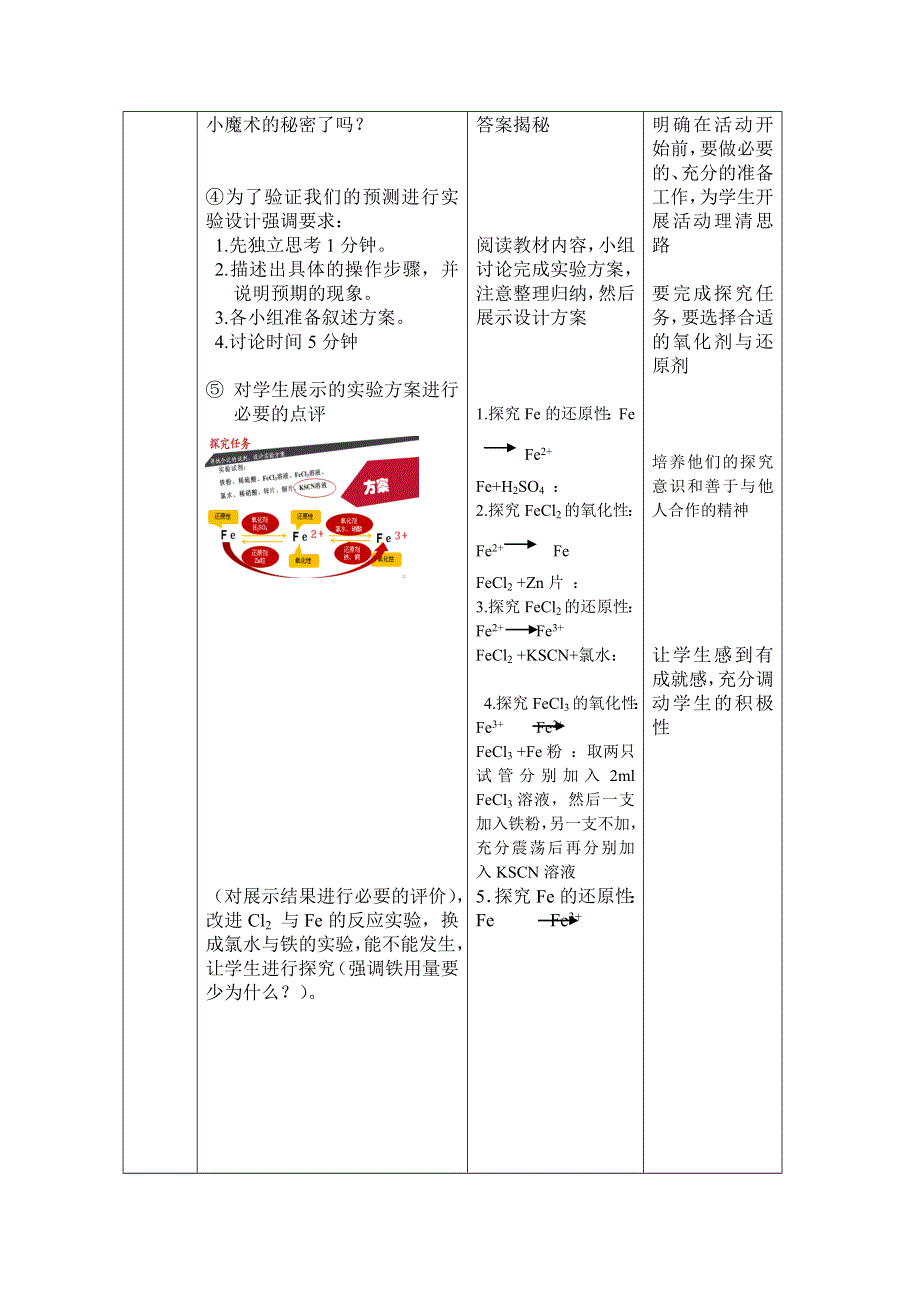 2015年山东诸城繁华中学鲁科版高一化学&必修1教案 第2章 元素与物质世界 第3节 探究铁及其化合物的氧化性或还原性.doc_第3页