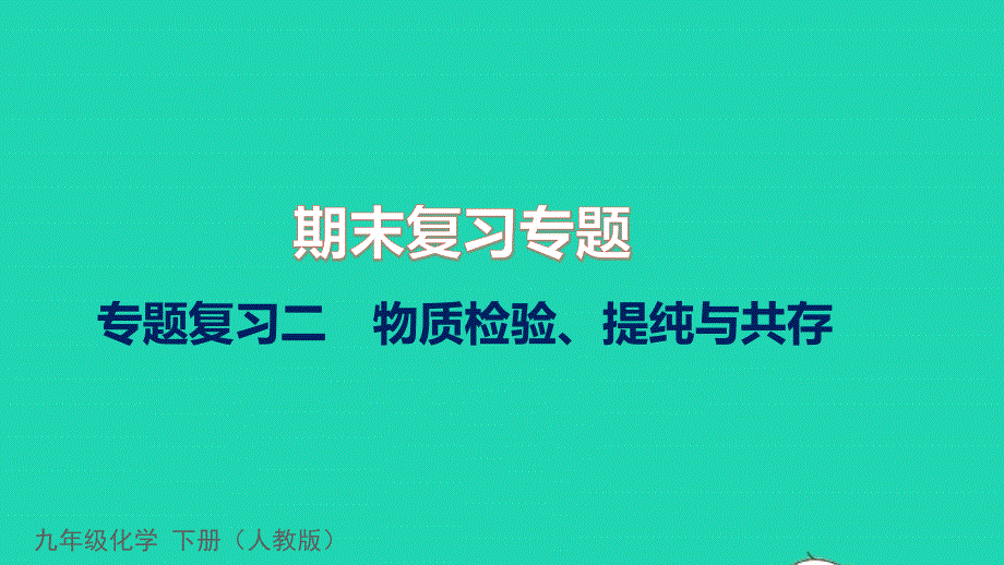 2022九年级化学下册 专题复习二 物质检验、提纯与共存课件 （新版）新人教版.pptx_第1页