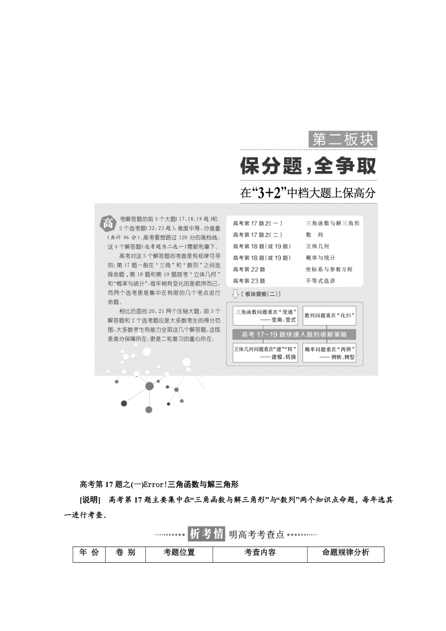 2018学高考文科数学通用版练酷专题二轮复习教学案：第二板块 保分题 全争取 WORD版含答案.doc_第1页