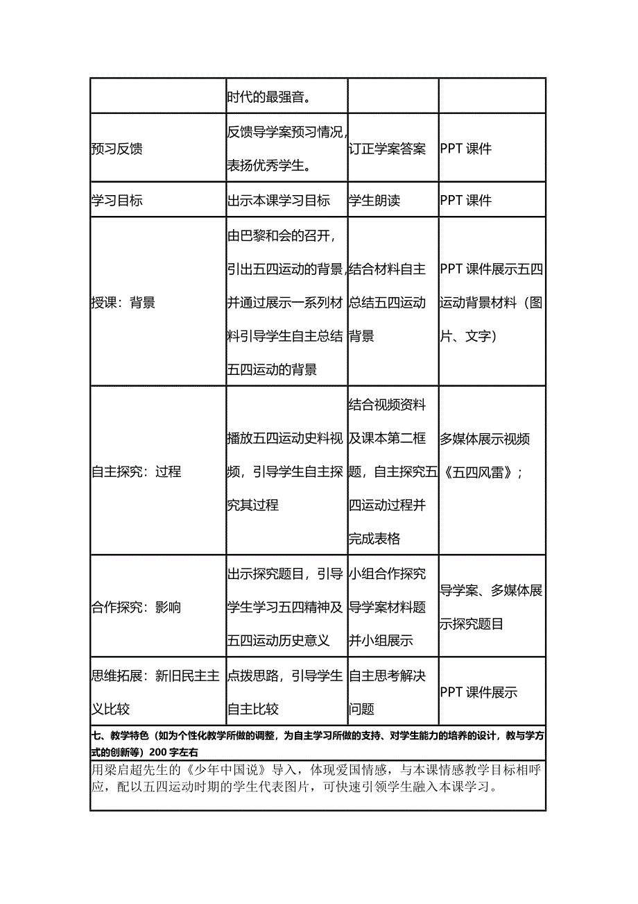 2015年山东教师全员远程研修优秀作业 高中历史岳麓版必修一教案 第16课 五四爱国运动42.doc_第3页