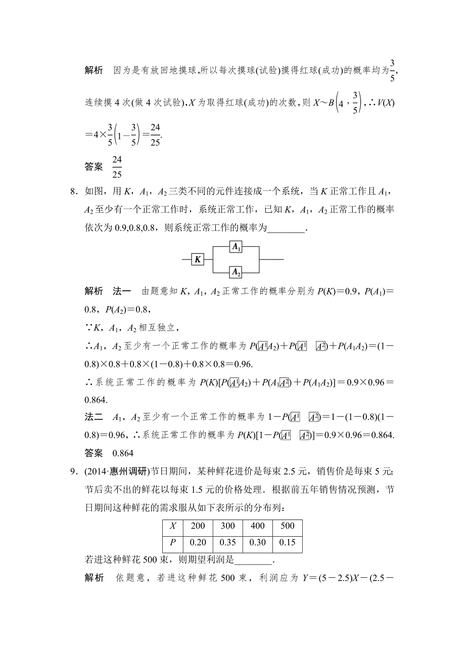 《创新设计》2015高考数学（苏教理）一轮方法测评练：步骤规范练——概率、随机变量及其分布.doc_第3页