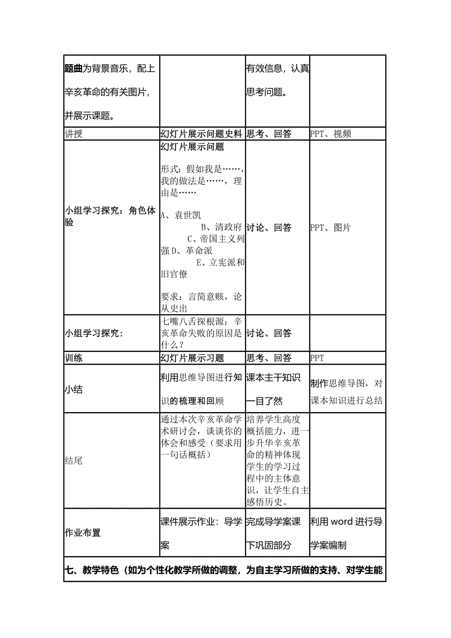 2015年山东教师全员远程研修优秀作业 高中历史岳麓版必修一教案 第15课 辛亥革命19.doc_第3页