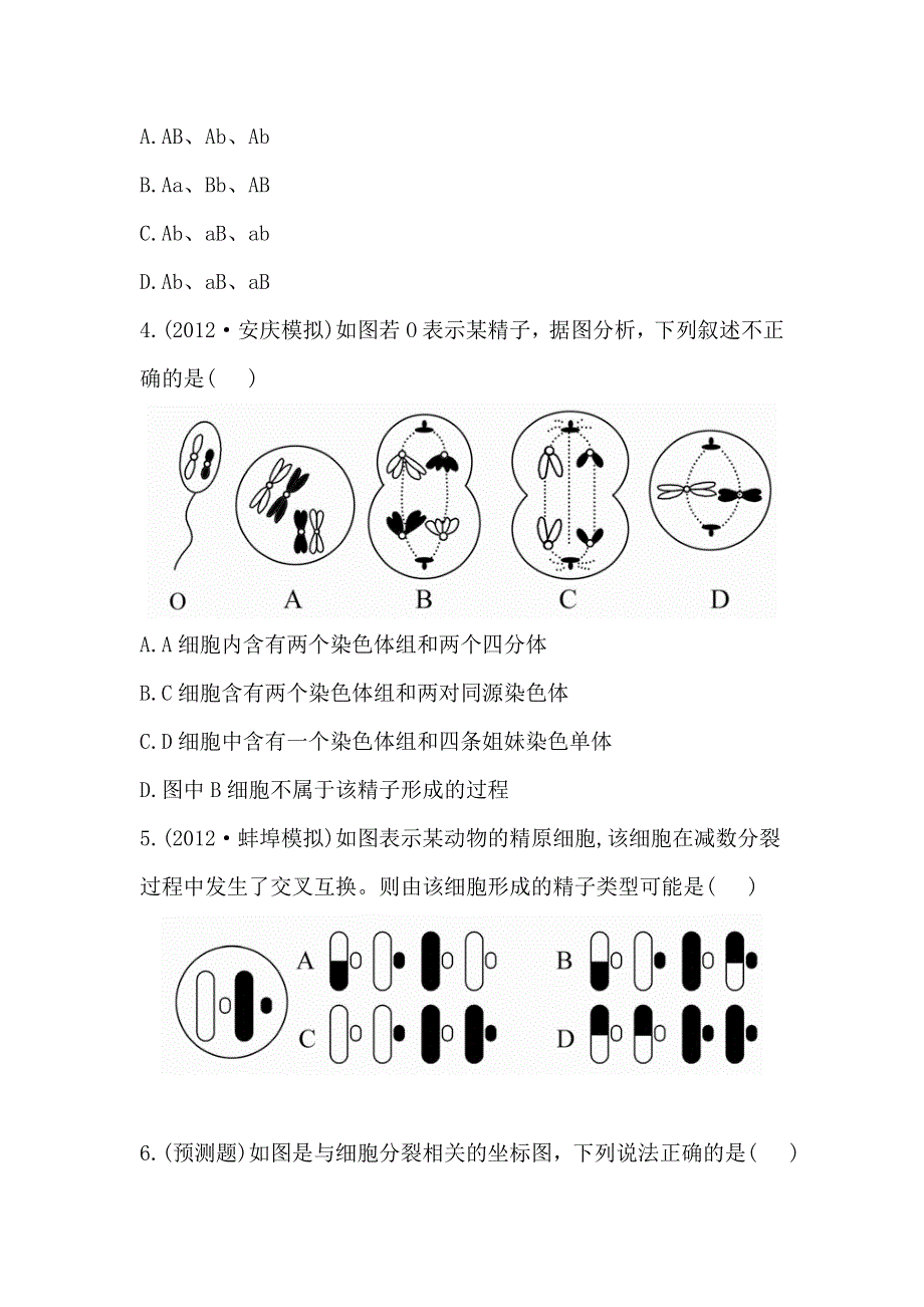 2013届高考一轮复习生物课时提能训练：减数分裂和受精作用（人教版）.doc_第2页