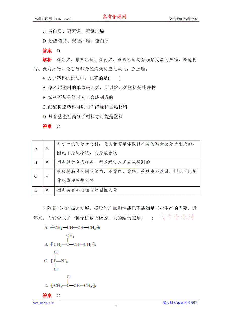 2020化学人教版选修5作业：第五章　过关检测 WORD版含解析.doc_第2页