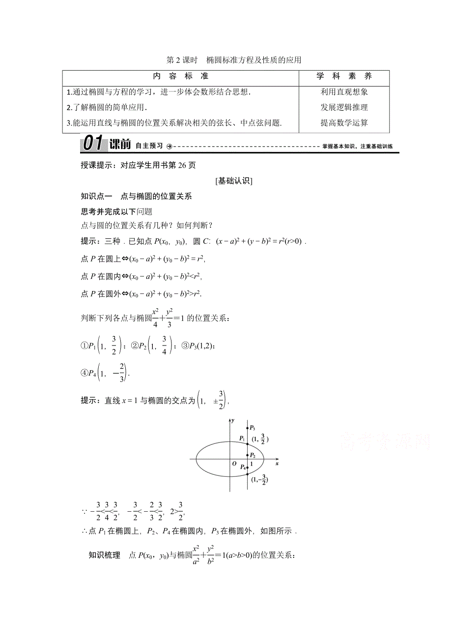 2020-2021学年人教A版数学选修1-1配套学案：2-1-2 第2课时　椭圆标准方程及性质的应用 WORD版含答案.doc_第1页