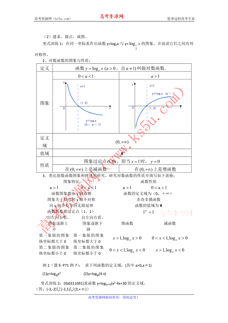 2015年新高一数学教学设计：2.2.2（1）对数函数及其性质（人教A版必修1） .DOC_第2页