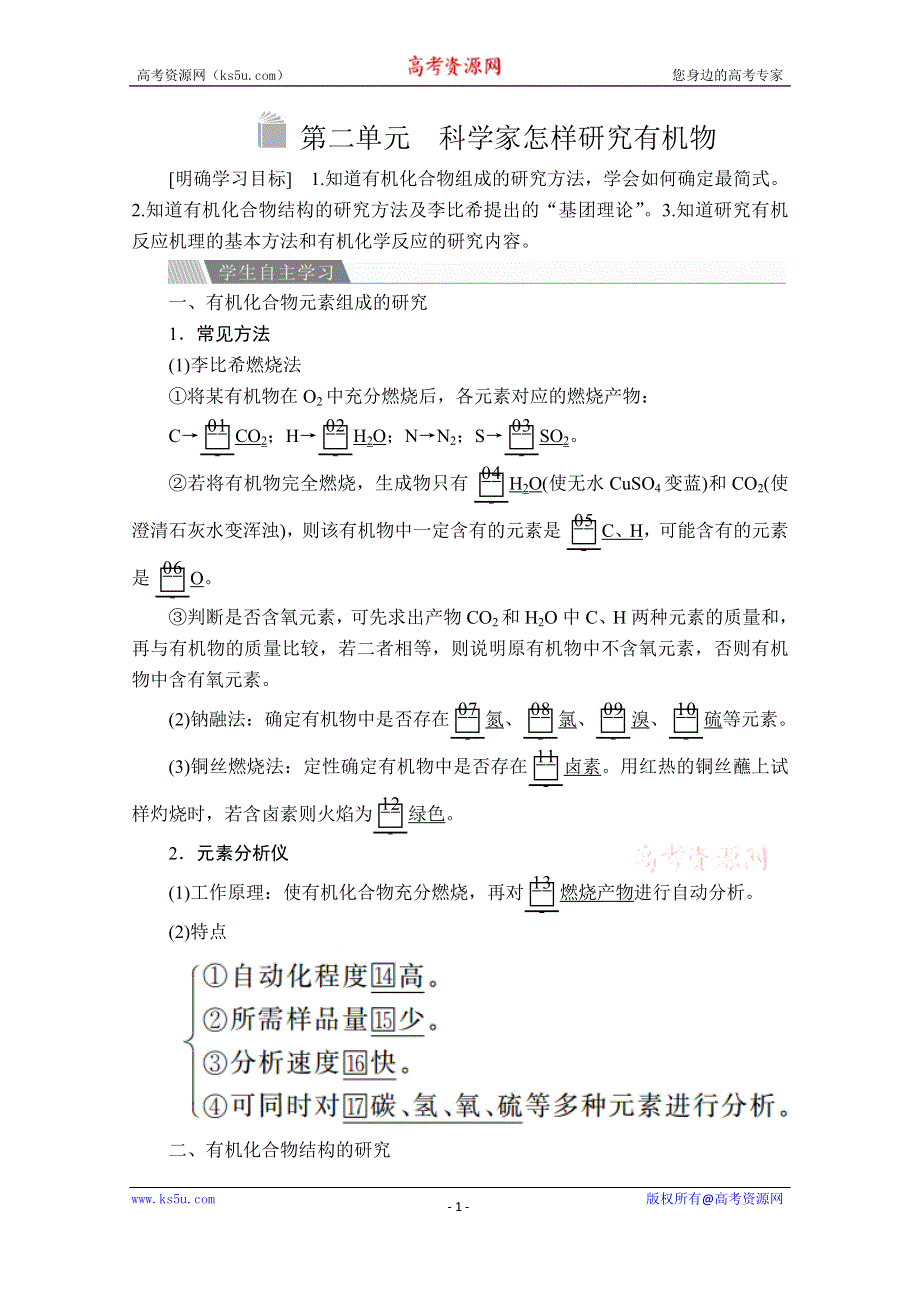 2020化学同步导学提分教程苏教选修五讲义：专题1 第二单元　科学家怎样研究有机物 WORD版含答案.doc_第1页