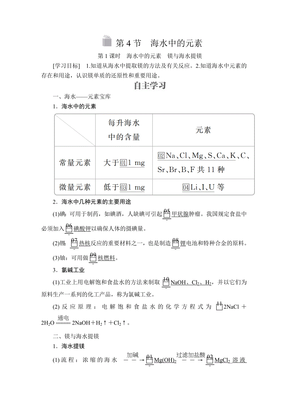 2020化学同步导学提分教程鲁科必修一讲义：第3章 自然界中的元素 第4节 第1课时 WORD版含答案.doc_第1页