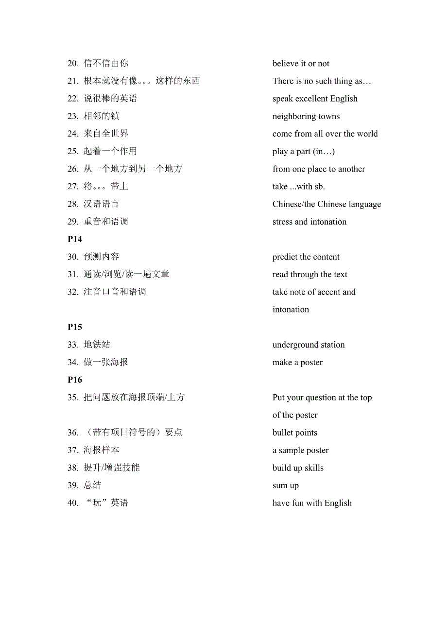 《名校推荐》福建省三明市第一中学高一英语M1U2英语词块.doc_第2页