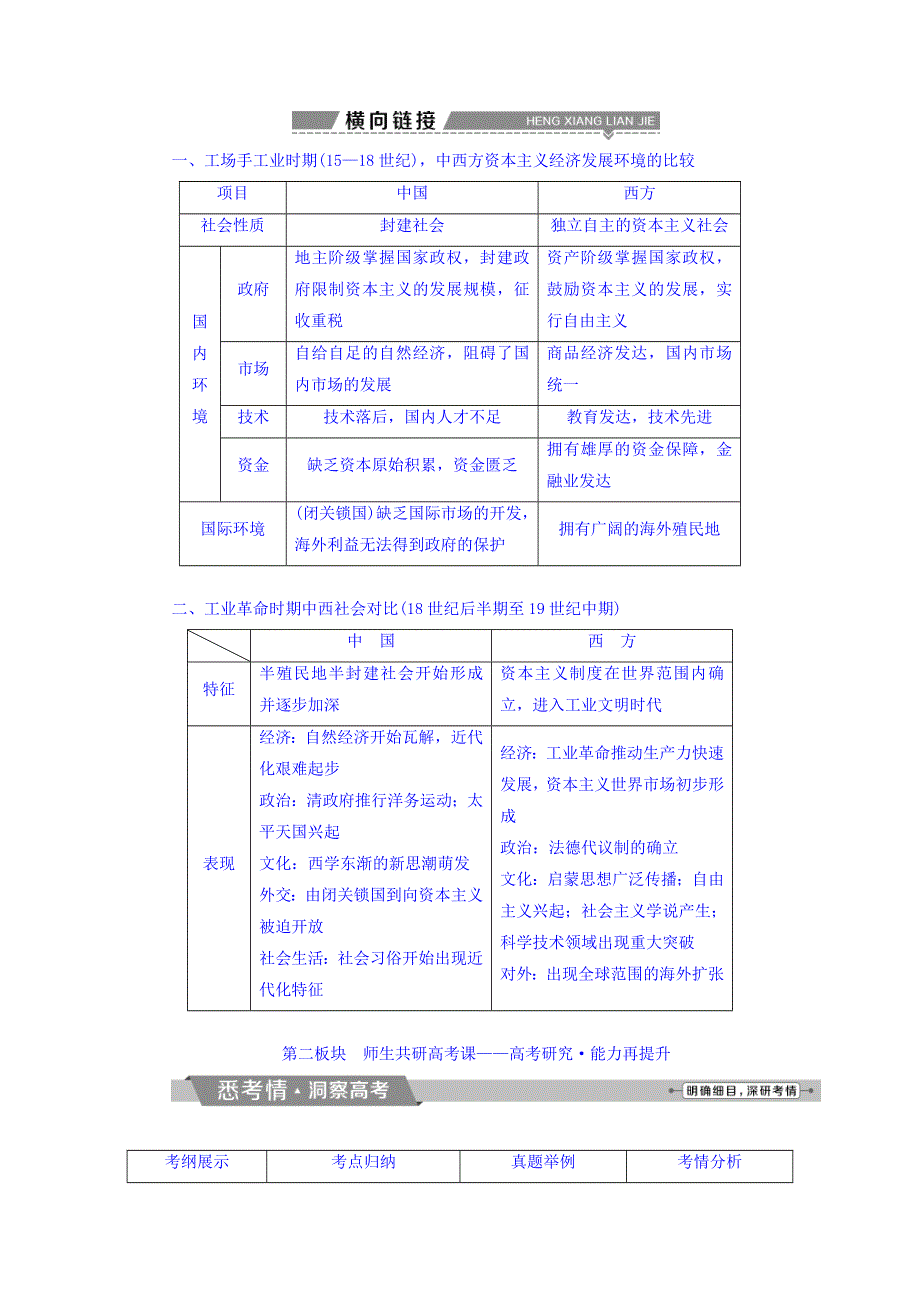 2018届高三人教版历史一轮复习讲义：专题九 走向世界的资本主义市场 专题整合提升 WORD版含答案.doc_第3页