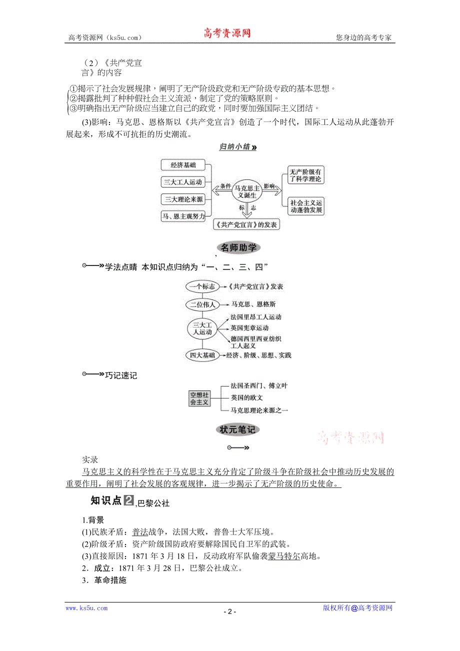 2013届高考历史一轮复习精品讲义：第13课时　解放人类的阳光大道（人教版必修1）.doc_第2页