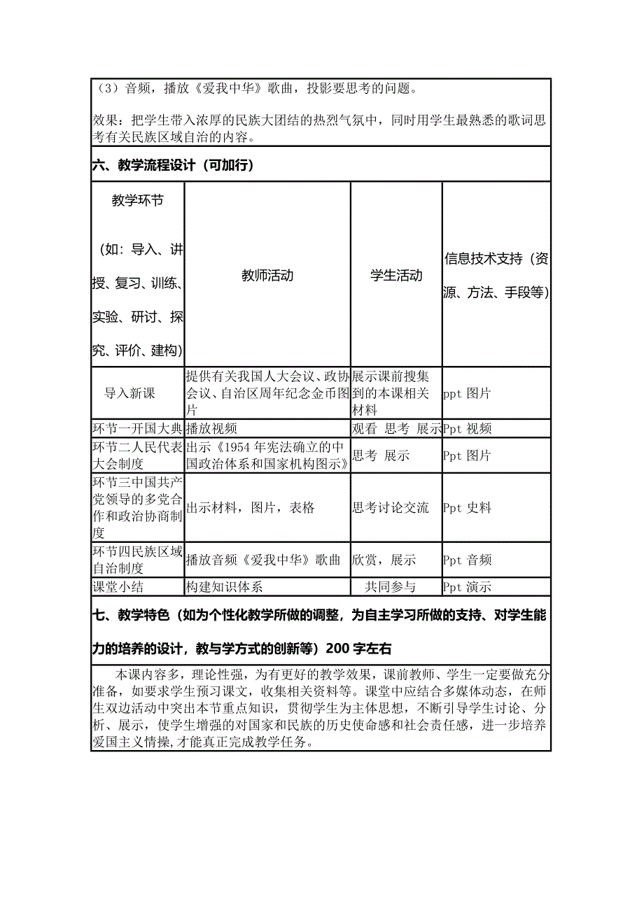 2015年山东教师全员远程研修优秀作业 高中历史岳麓版必修一教案 第21课 新中国的政治建设7.doc_第3页