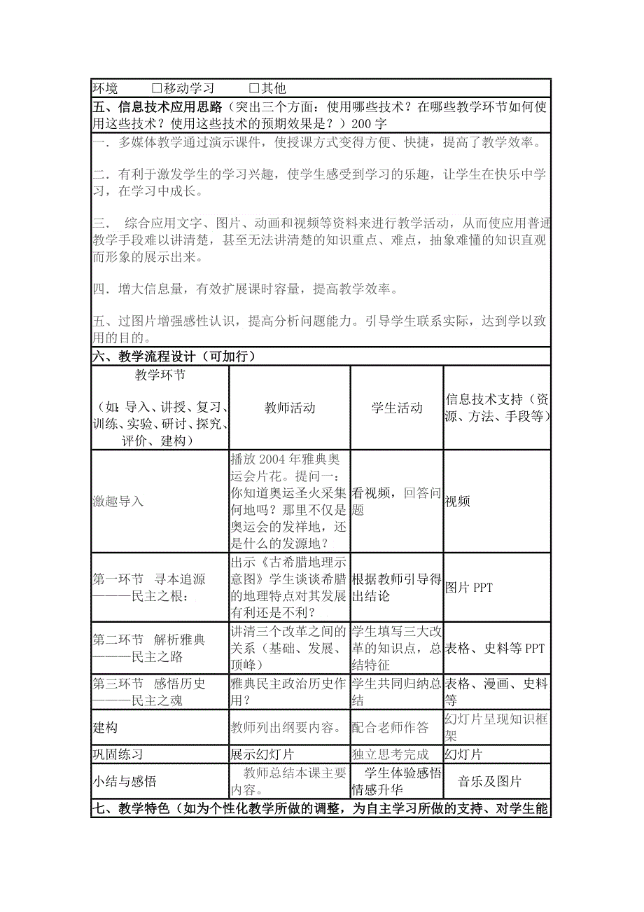 2015年山东教师全员远程研修优秀作业 高中历史岳麓版必修一教案 第6课 雅典城邦的民主政治11.doc_第2页