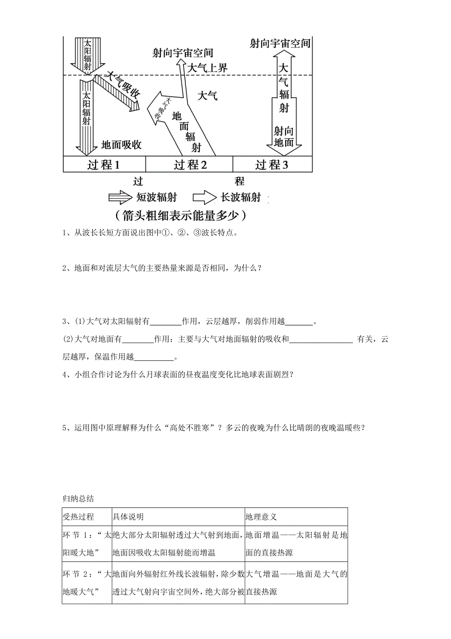 四川省岳池县第一中学人教版高一地理必修一学案：2-1 冷热不均引起大气运动 .doc_第3页