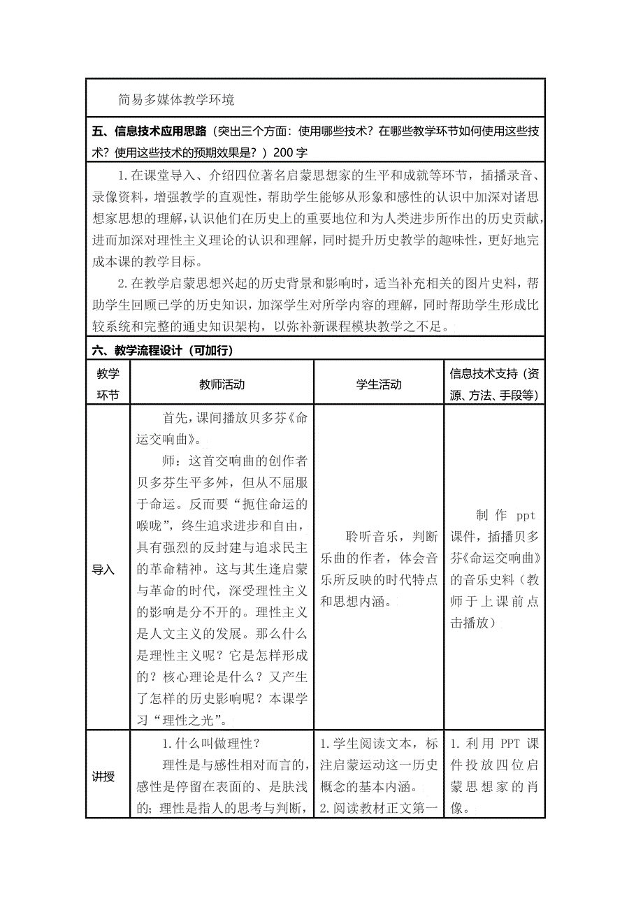 2015年山东教师全员远程研修优秀作业 高中历史岳麓版必修三教案 第14课 理性之光19.doc_第2页