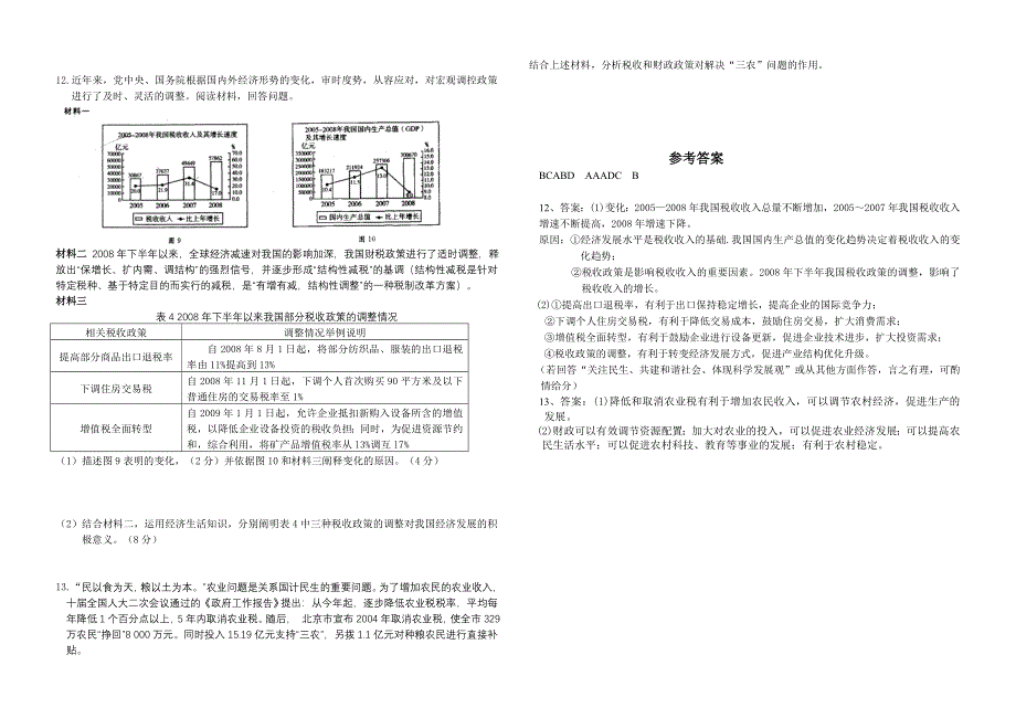 2011高一政治学案：第八课 财政与税收（新人教版必修1）.doc_第3页