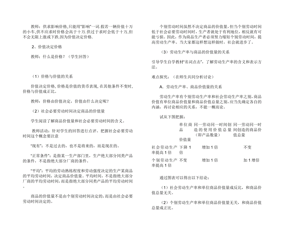 2011高一政治学案：1.2《多变的价格》（新人教版必修1）.doc_第2页