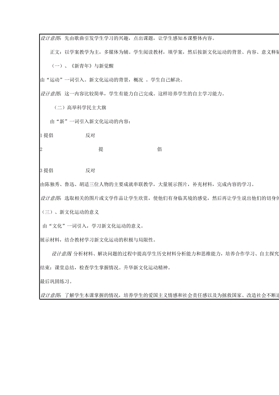 2015年山东教师全员远程研修优秀作业 高中历史岳麓版必修三教案 第21课 新文化运动31.doc_第3页