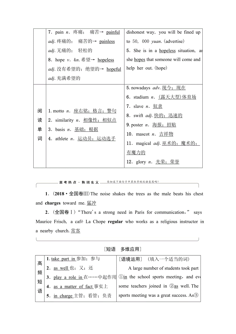 2020人教版高中英语课堂同步必修2学案 UNIT 2　THE OLYMPIC GAMES WORD版含答案.doc_第3页