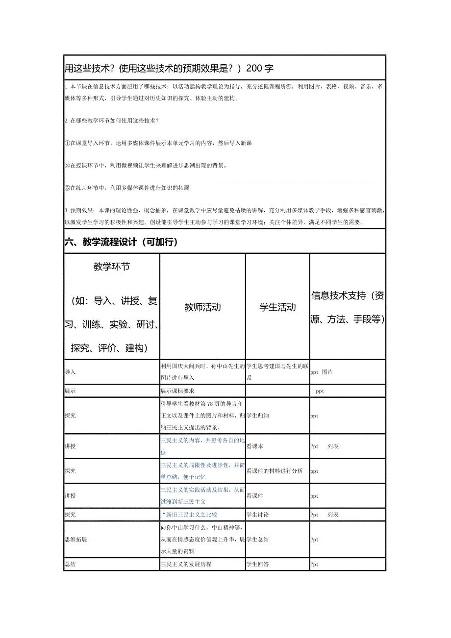 2015年山东教师全员远程研修优秀作业 高中历史岳麓版必修三教案 第22课 孙中山和他的民主追求5.doc_第2页