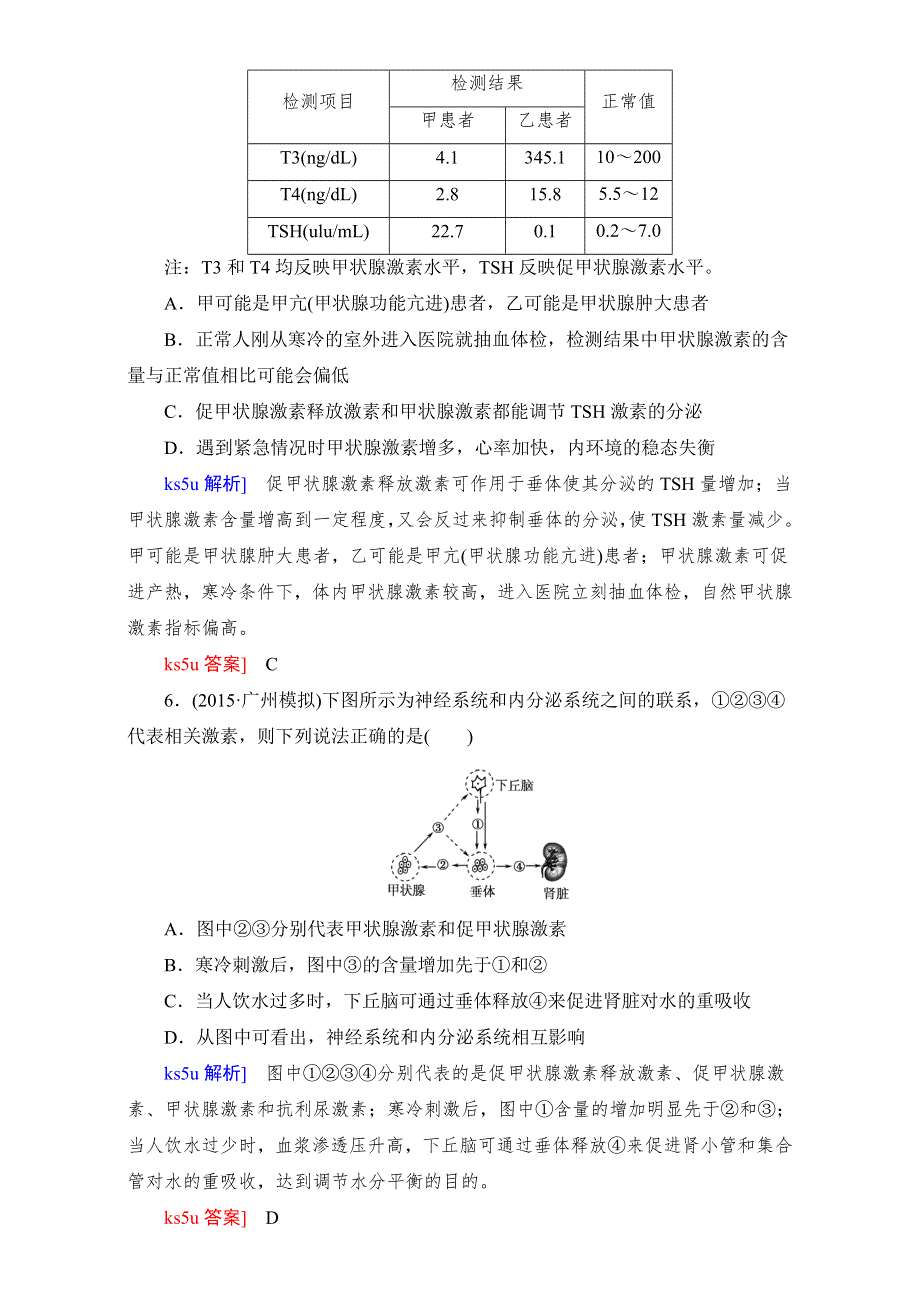 《与名师对话》2017届高考一轮总复习·课标版·生物课时跟踪训练：第八单元 稳态与调节 课时跟踪训练28 WORD版含解析.doc_第3页