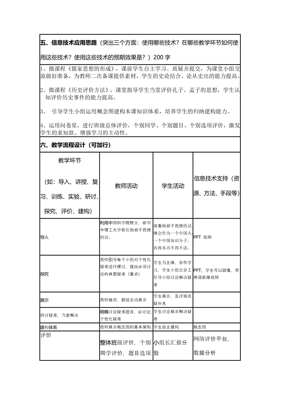 2015年山东教师全员远程研修优秀作业 高中历史岳麓版必修三教案 第2课 战国时期的百家争鸣11.doc_第2页