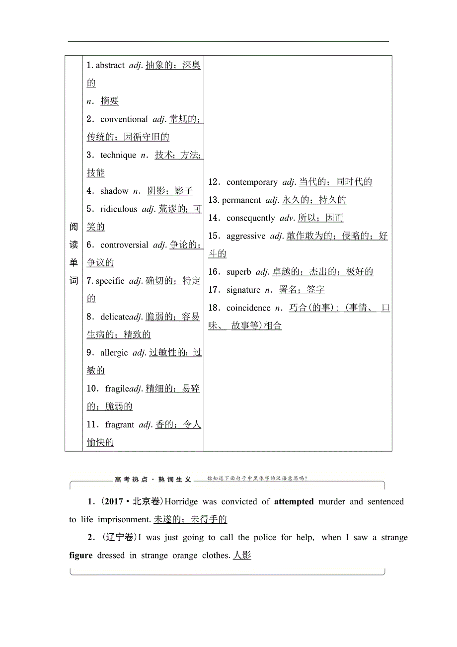 2020人教版高中英语课堂同步选修6学案 UNIT 1　ART WORD版含答案.doc_第3页