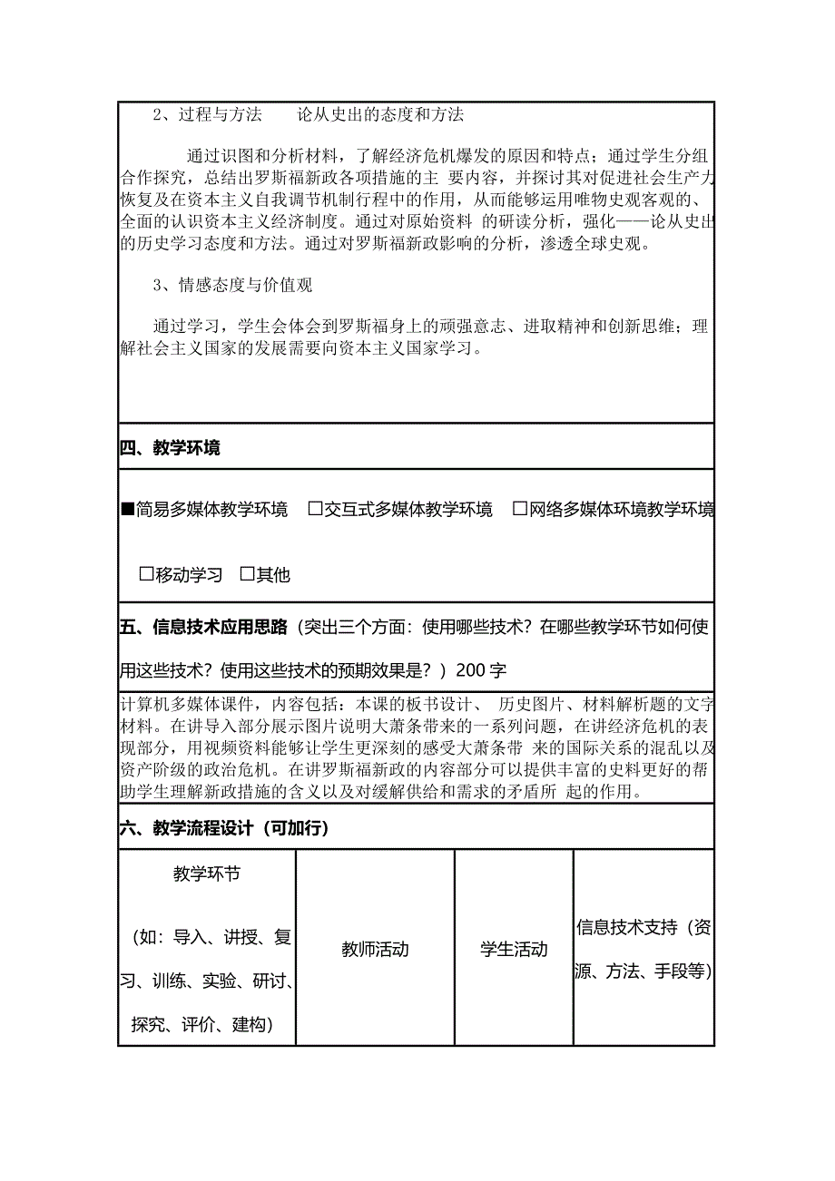 2015年山东教师全员远程研修优秀作业 高中历史岳麓版必修二教案 第15课 大萧条与罗斯福新政42.doc_第2页