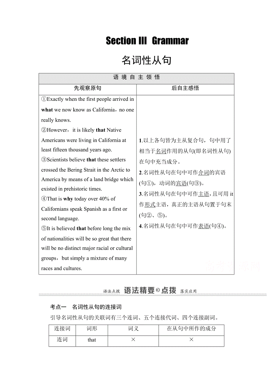 2020-2021学年人教版英语选修8教师用书：UNIT 1 SECTION Ⅲ　GRAMMAR WORD版含解析.doc_第1页