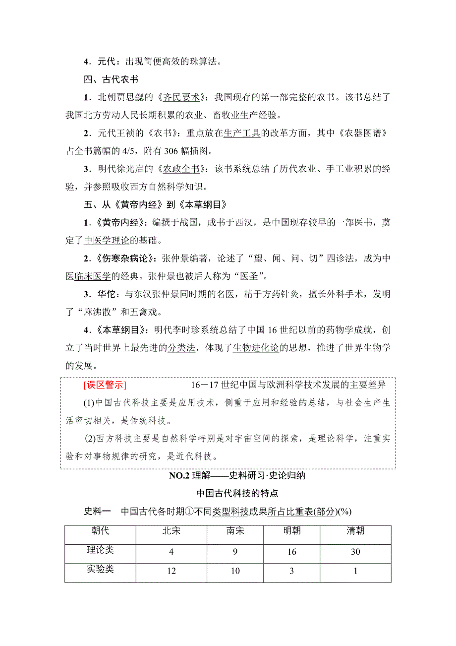 2018岳麓版历史高考一轮复习文档 第11单元 第25讲 中国古代的科学技术与文艺长廊 WORD版含答案.doc_第3页