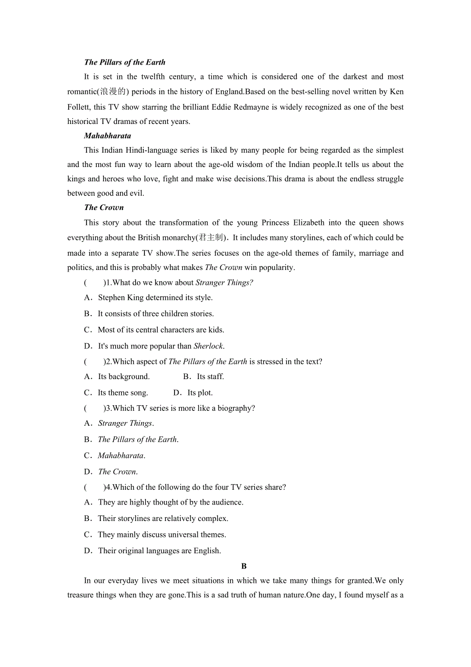 2020-2021学年人教版英语选修八作业：UNIT 1　A LAND OF DIVERSITY PERIOD 1 WARMING UP & READING（1） WORD版含解析.doc_第3页