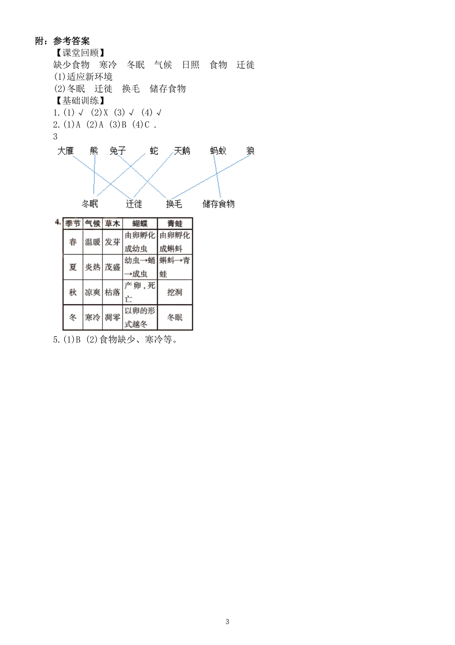 小学科学教科版五年级下册第一单元第5课《当环境改变了》同步练习（附参考答案）（2022新版）.docx_第3页