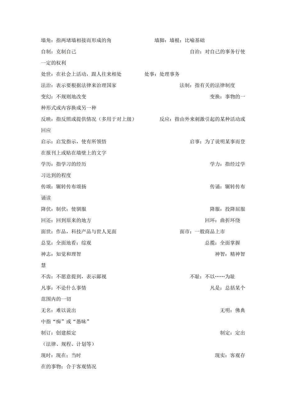 2011高考语文冲刺复习基础篇：首字相同义不同词语辨析50例.doc_第2页