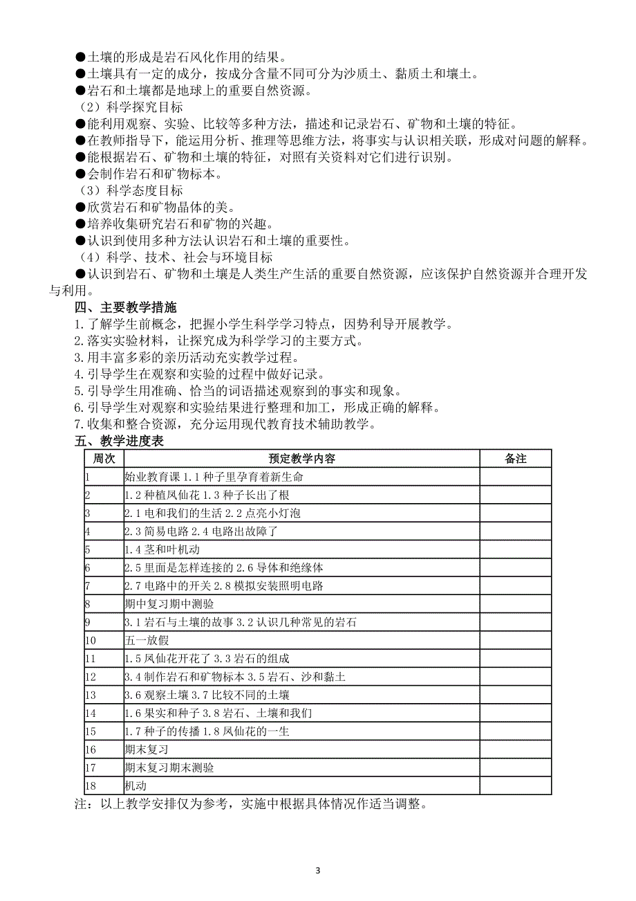 小学科学教科版四年级下册教学计划（2021新版）3.docx_第3页