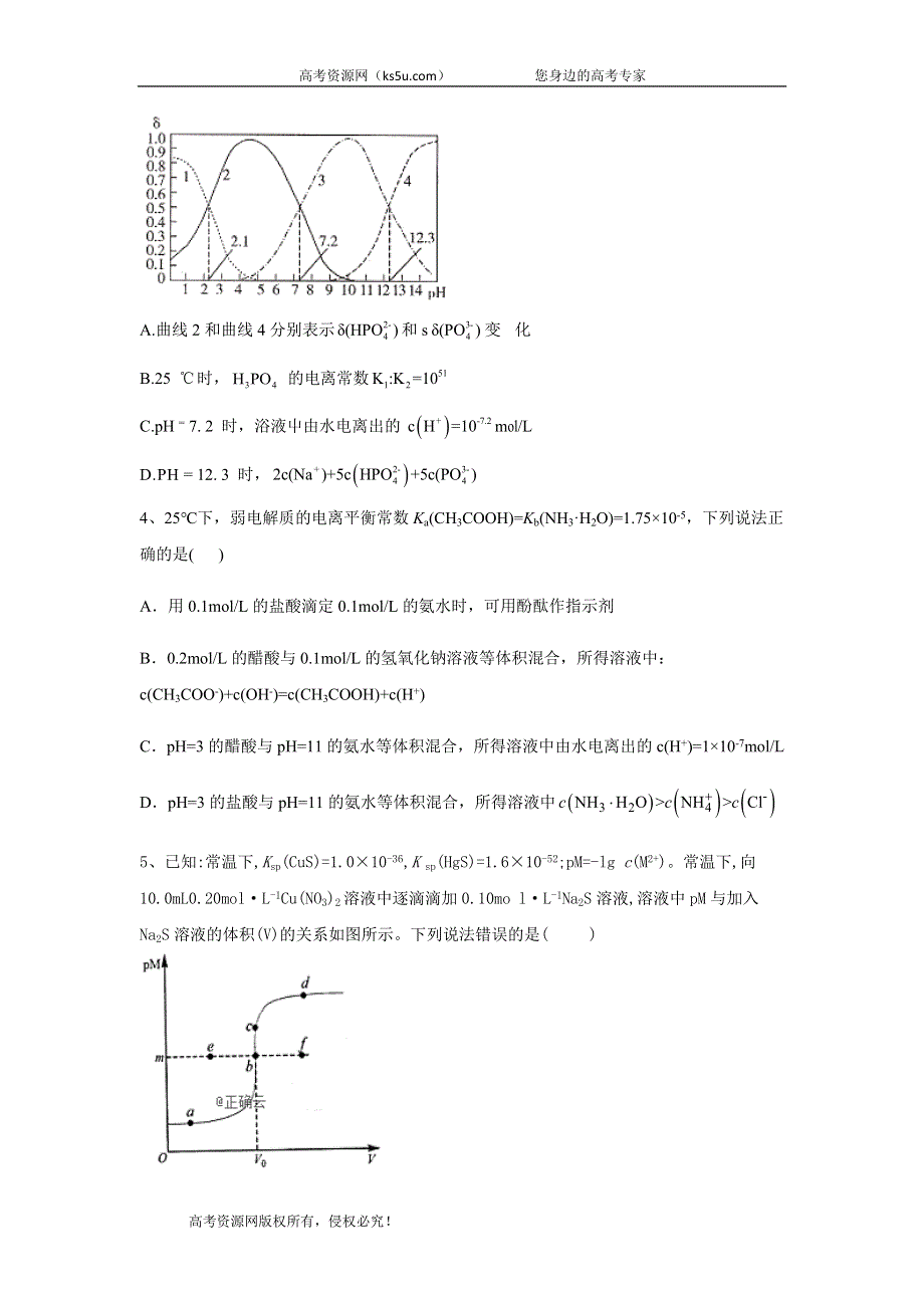 2020届高考化学二轮复习考点专项突破练习：专题七 水溶液中的离子平衡（8） WORD版含答案.doc_第2页