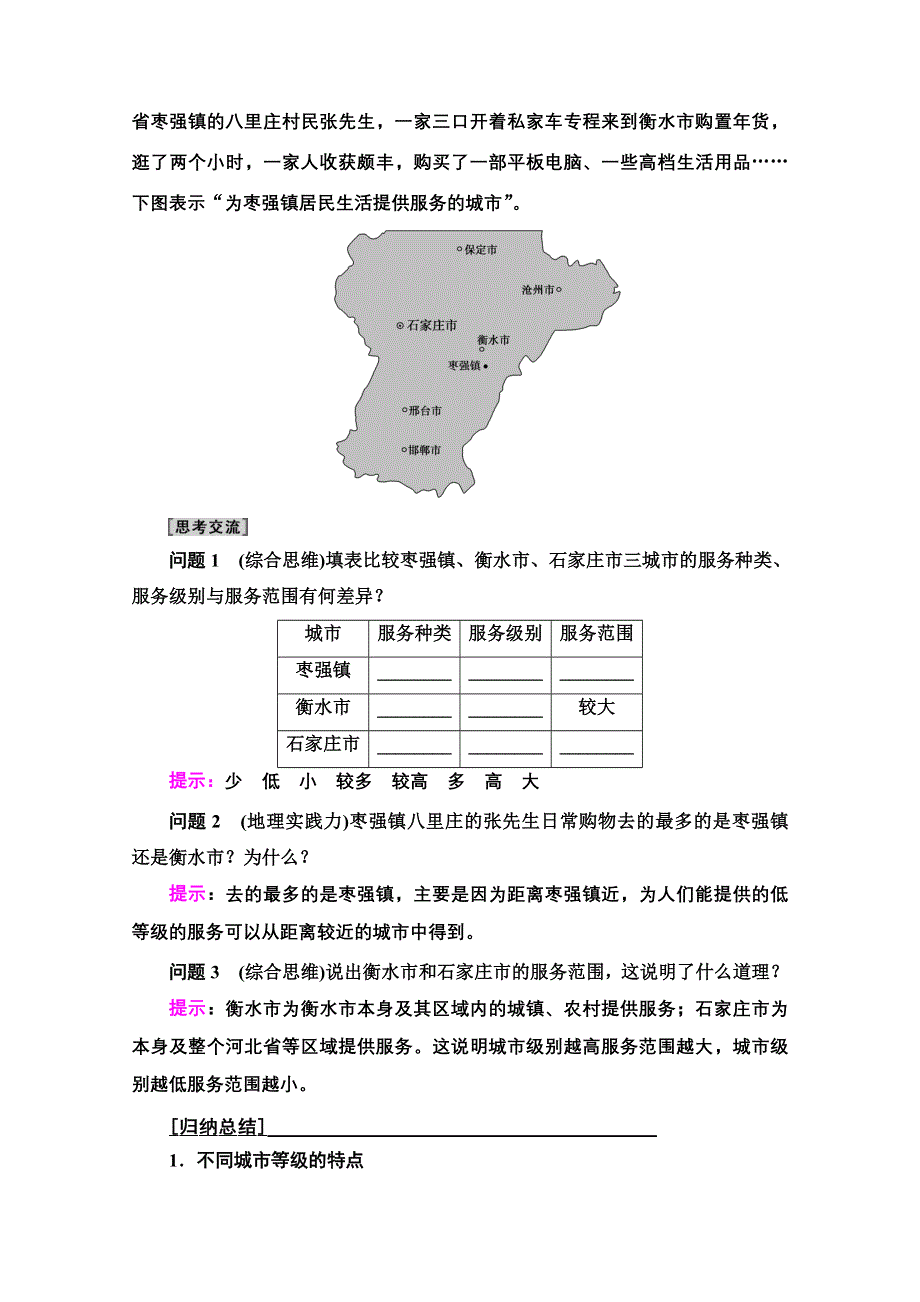 2020-2021学年人教版高中地理必修2学案：第2章 第2节　不同等级城市的服务功能 WORD版含解析.doc_第3页