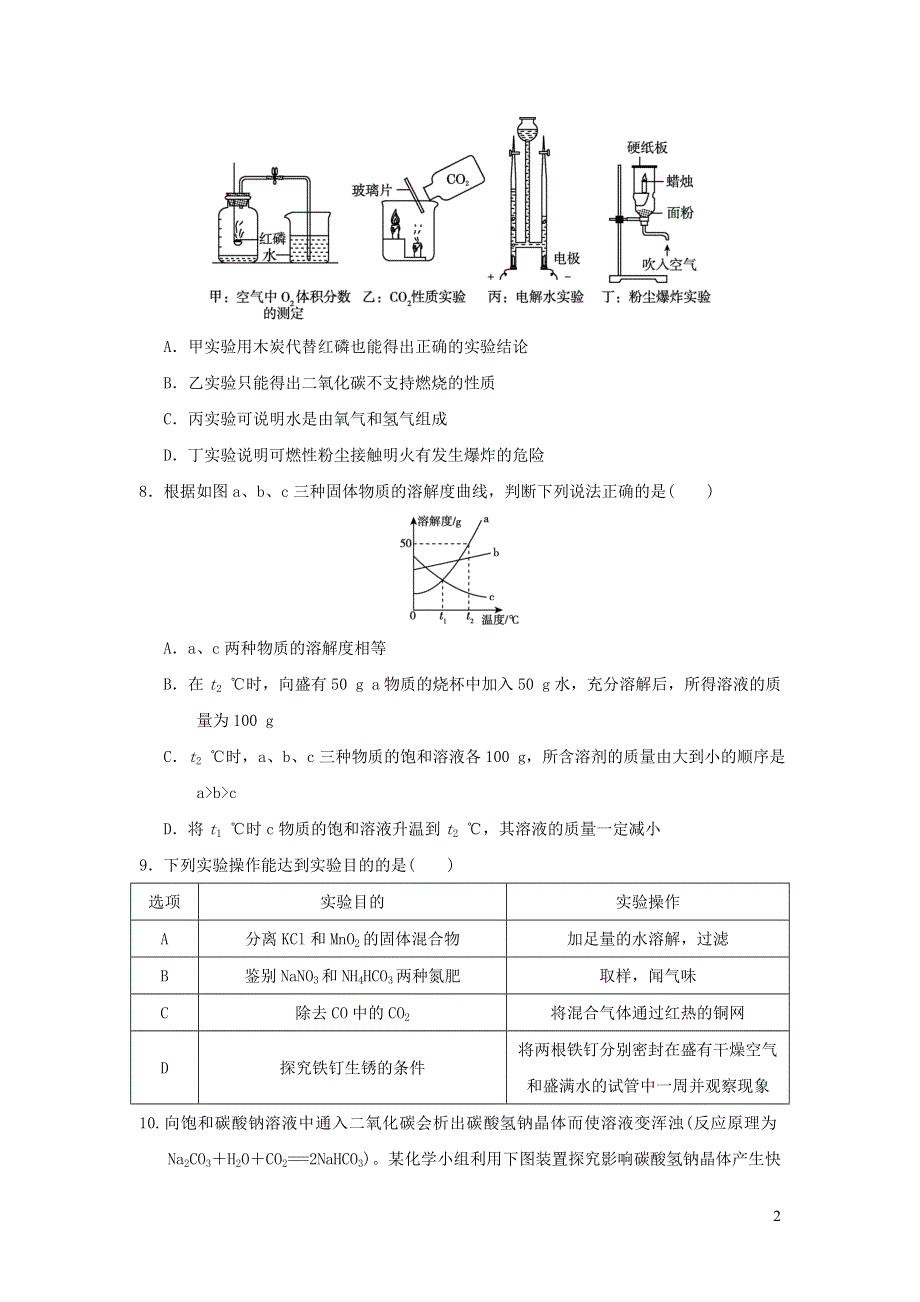 2022九年级化学下册综合能力达标测试卷一（沪教版）.doc_第2页