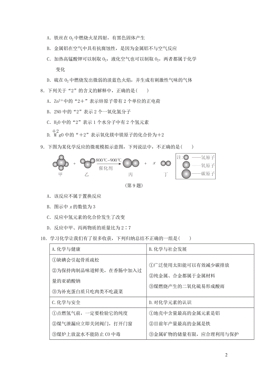 2022九年级化学下册综合能力测试卷三（粤教版）.doc_第2页