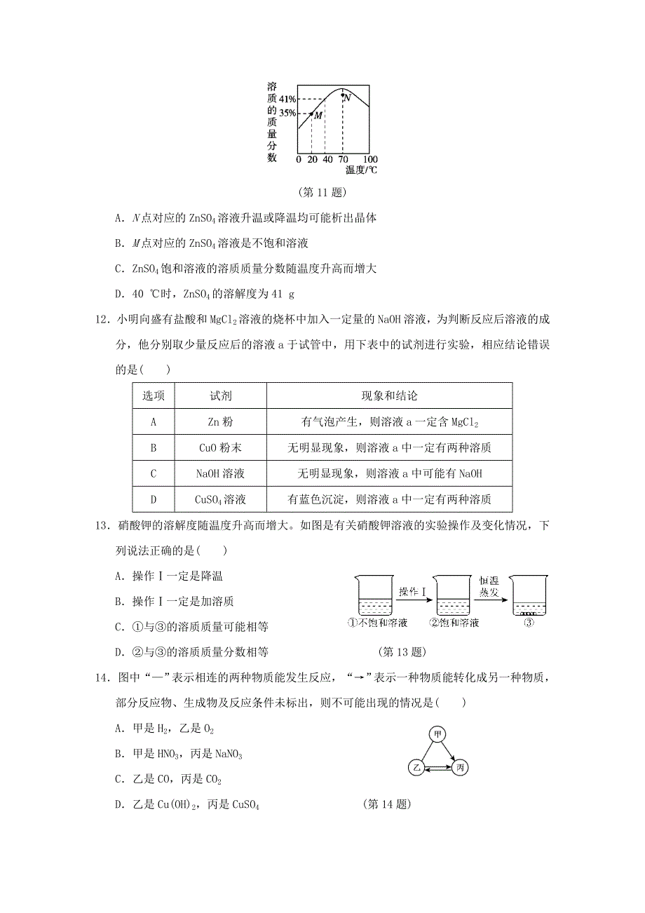 2022九年级化学下学期期末测试卷（新版）粤教版.doc_第3页