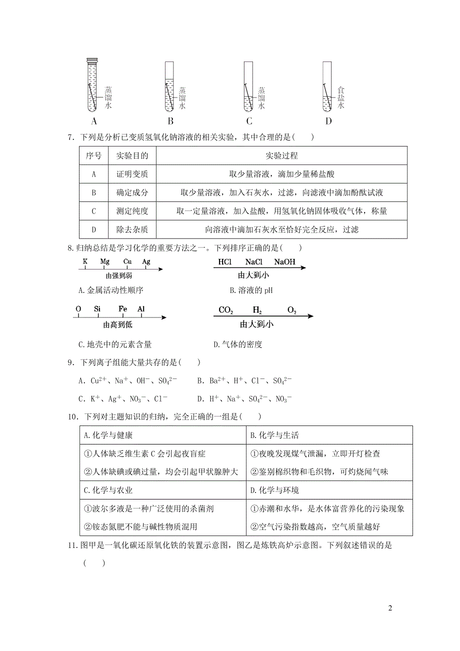 2022九年级化学下册综合能力测试卷二（粤教版）.doc_第2页