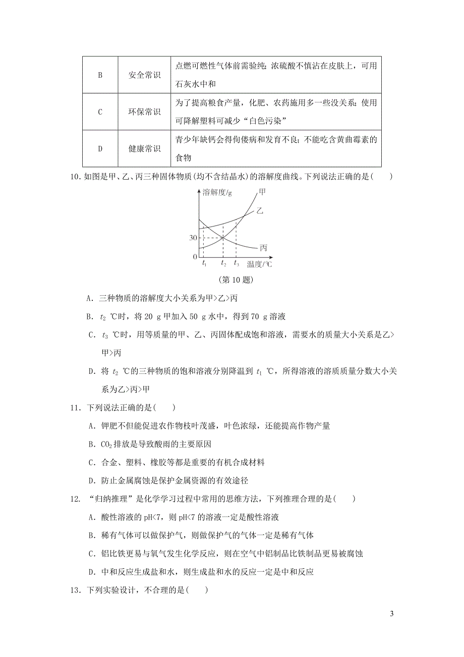 2022九年级化学期末达标检测卷（鲁教版五四制）.doc_第3页