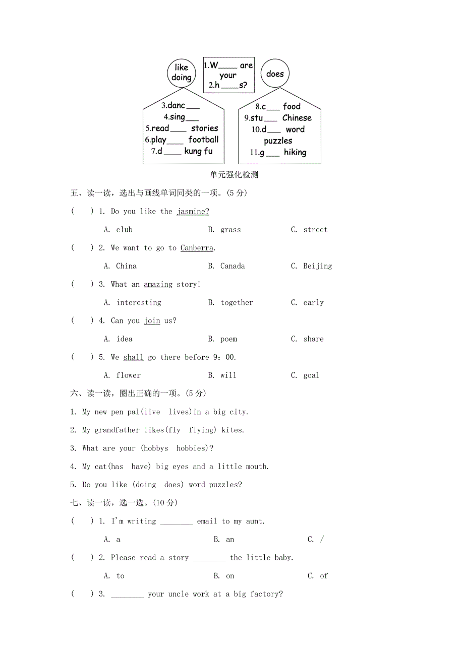 2021六年级英语上册 Unit 4 I have a pen pal单元知识梳理卷 人教PEP.doc_第2页