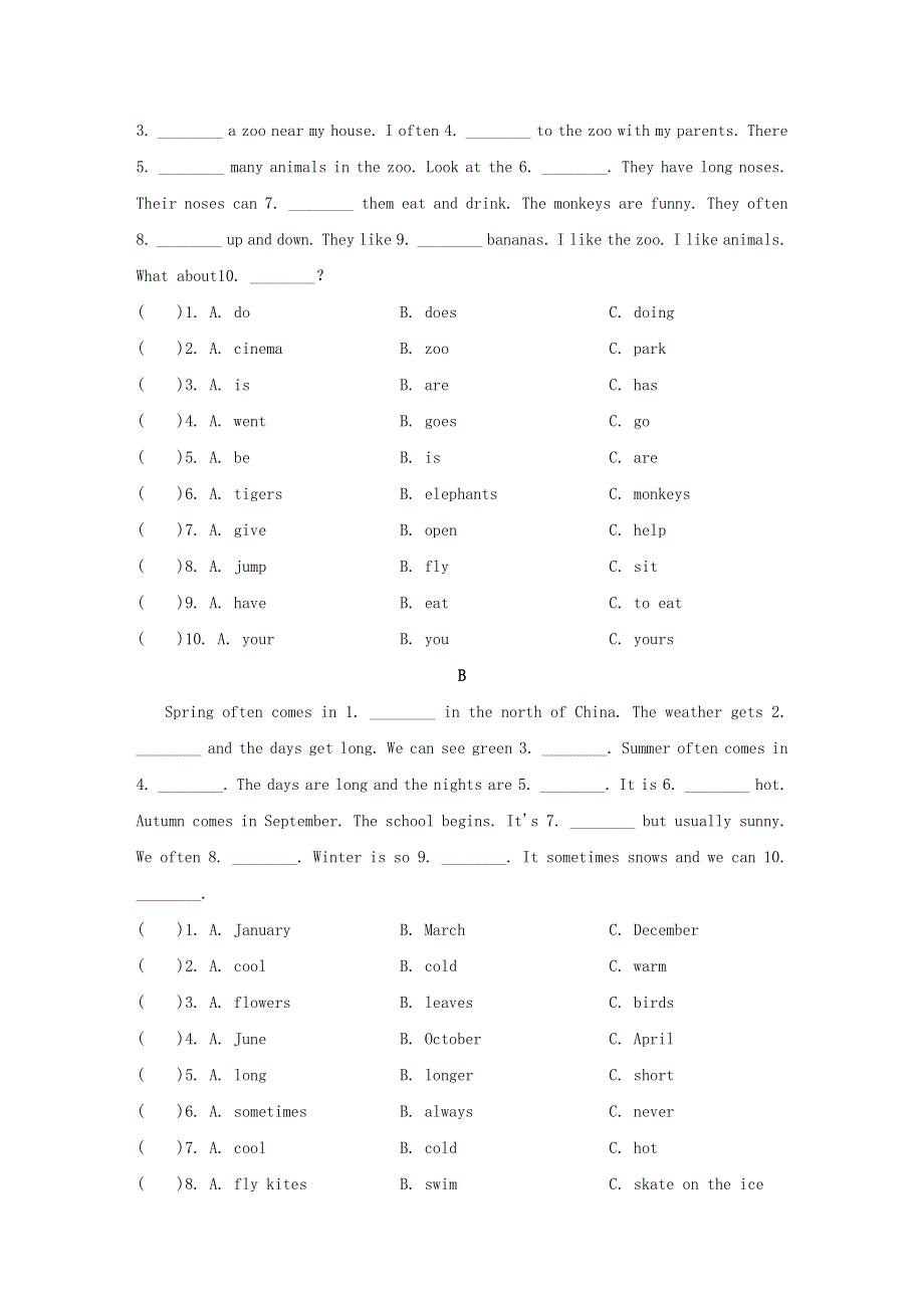 2021六年级英语上册 专项突破 综合填空与写作 冀教版（三起）.doc_第2页