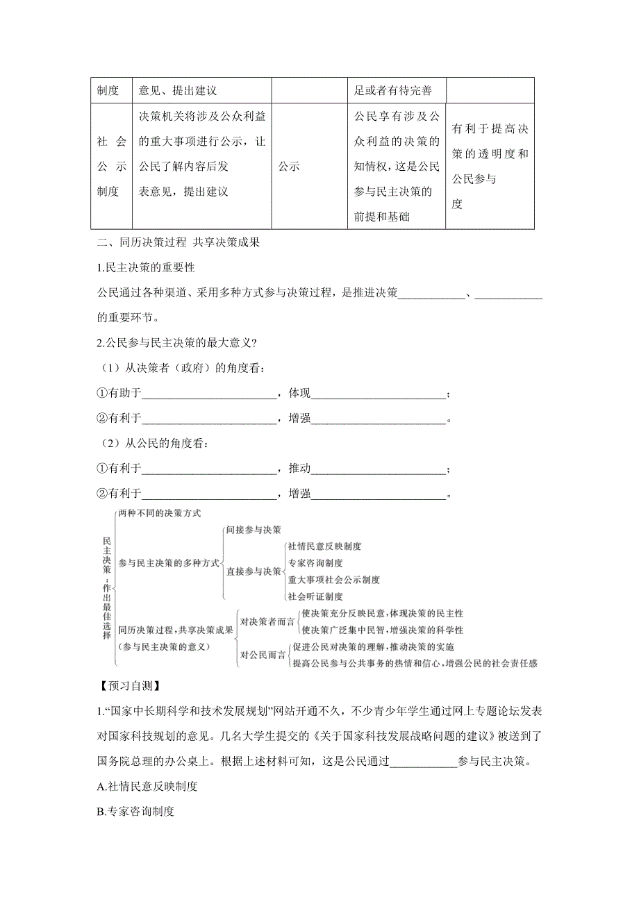 人教版高中政治必修二 学案21：2-2 民主决策：作出最佳选择 WORD版含解析.doc_第2页