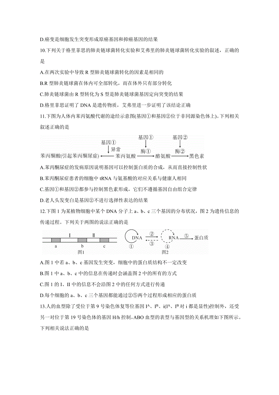 《发布》江西省吉安市2021届高三上学期期末教学质量检测 生物 WORD版含答案BYCHUN.doc_第3页