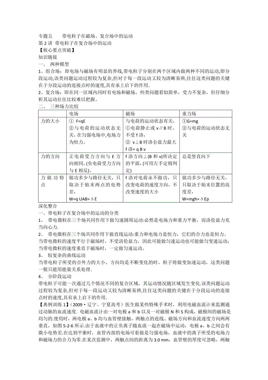 2012届高三物理第二轮复习 带电粒子在复合场中的运动（新人教）.doc_第1页