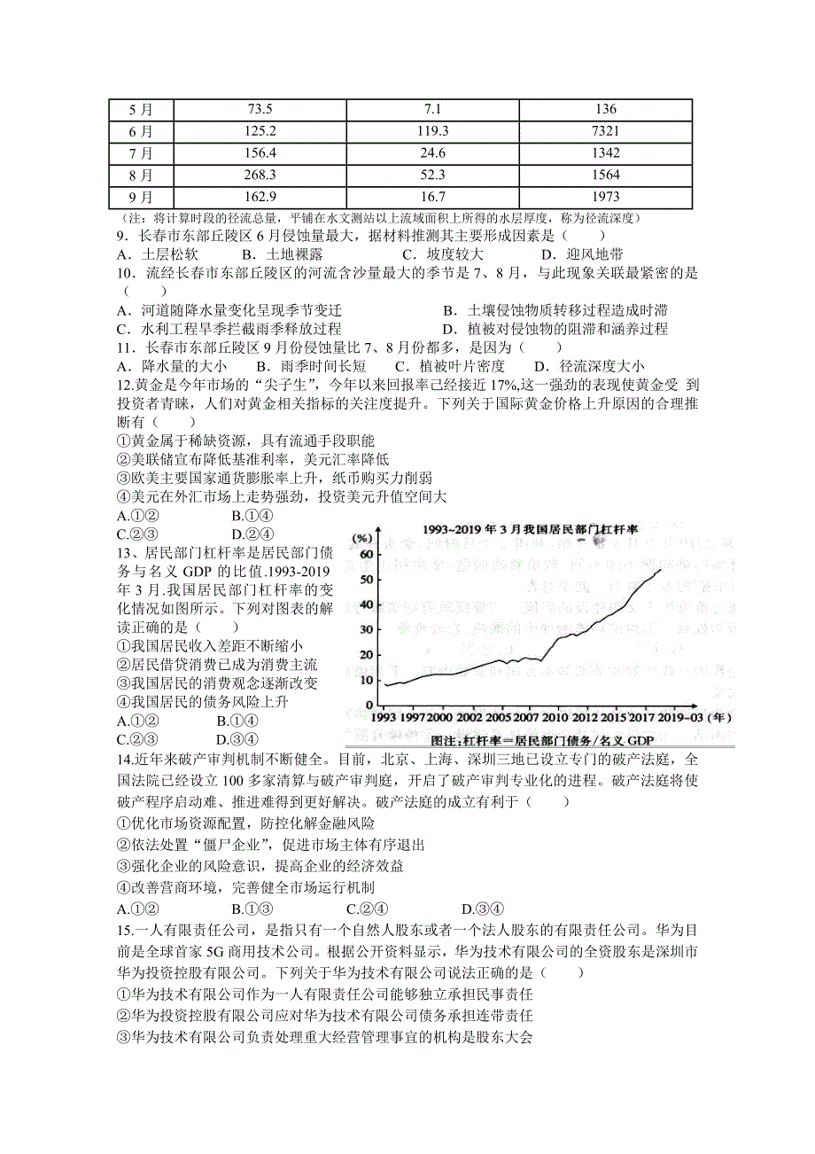 《发布》江西省宜春市上高二中2020届高三上学期第四次月考试题 文科综合 WORD版含答案.doc_第2页